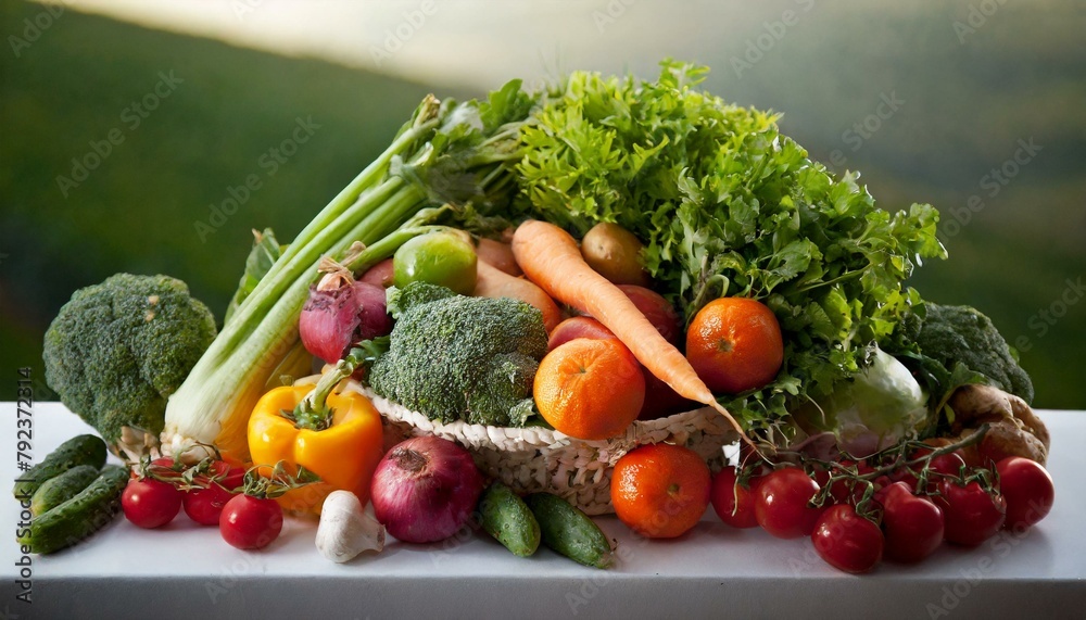 fresh vegetables on the table, 