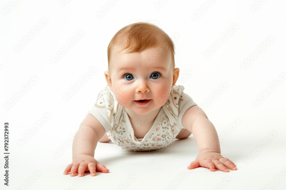 Infant moving on blank surface Infant moving on blank surface