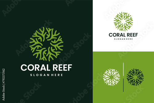 Coral reef logo icon creative design vector inspiration