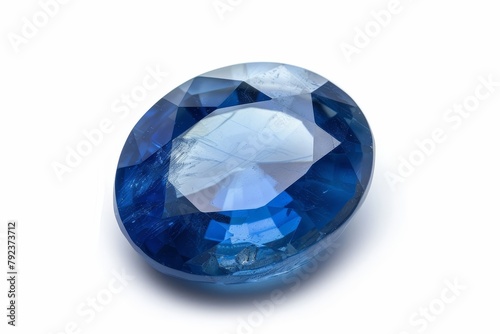 Isolated blue sapphire on white background