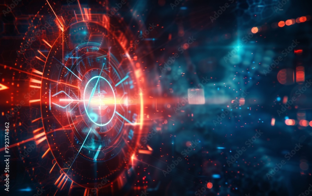 Obraz premium Futuristic Sci-Fi glowing time fading