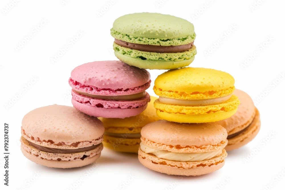 Isolated on White background Colorful Macaron with clipping path Isolated on White background Colorful Macaron with clipping path