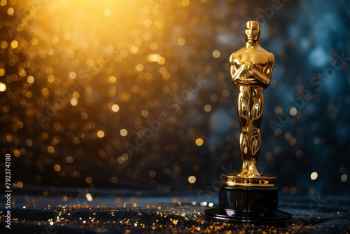 Isolated Oscar award symbolizes success