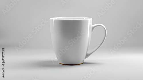 A mockup of white mug white with modern background, white cup of coffee, photography product, white background, logo mock up, mug, 4K photo, Generative by AI