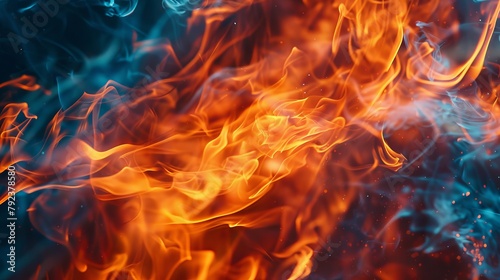 Fire flames background stock photo.