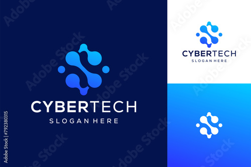 Secure cyber security modern icon logo technology with letter s shape design template