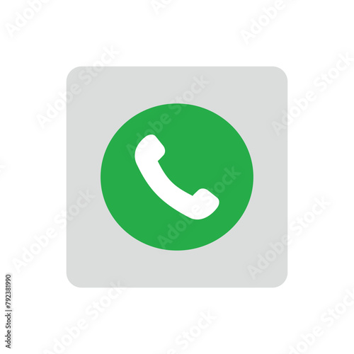 Telephone receiver icon. Flat design style eps 10. Accept call symbol, telephone icon. Design elements for ui button application. user interface icon element