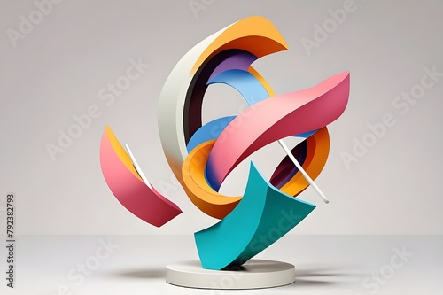 : A colorful abstract sculpture with a playful use of shape and form

