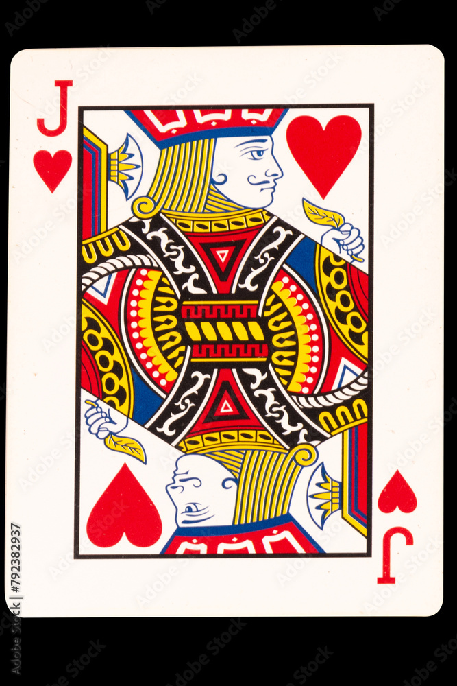 Fototapeta premium card gambling j heart isolated on white background