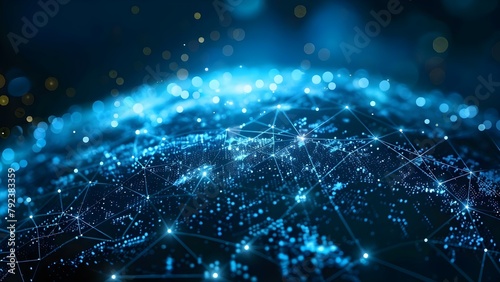 Global network showcasing digital data and modern financial systems in connected world. Concept Global Networking, Digital Data, Financial Systems, Connected World