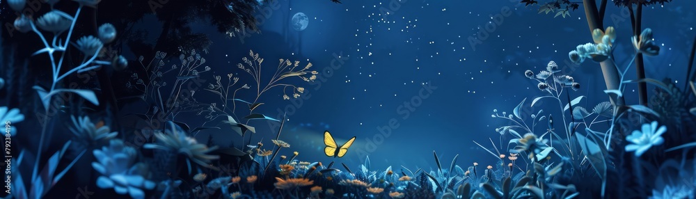 A magical scene unfolds a papercut firefly, its body glowing with an ethereal light, floats through a papercut meadow bathed in moonlight The surrounding papercut wildflowers shimmer with a faint lumi A magical scene unfolds a papercut firefly, its body glowing with an ethereal light, floats through a papercut meadow bathed in moonlight The surrounding papercut wildflowers shimmer with a faint lumi