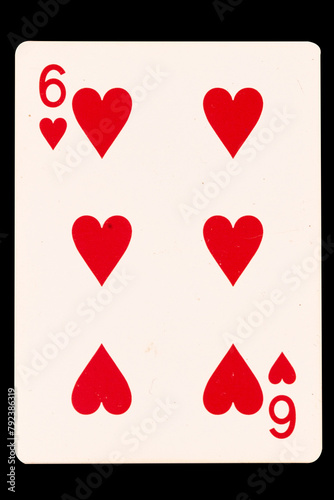 card gambling 6 heart isolated on white background