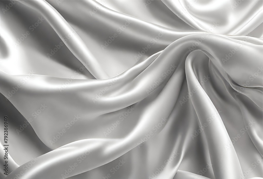 Obraz premium Immerse yourself in the allure of silk fabric against a pristine white background, a perfect blend of luxury and simplicity.