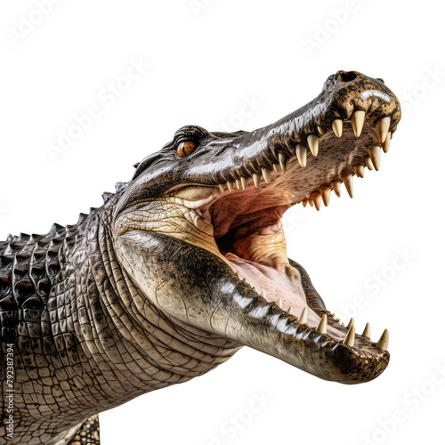 crocodile looking isolated on white
