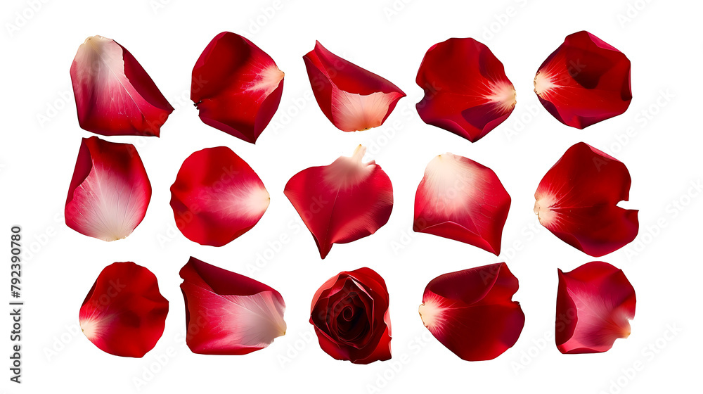 Fototapeta premium Isolated red rose flower petals