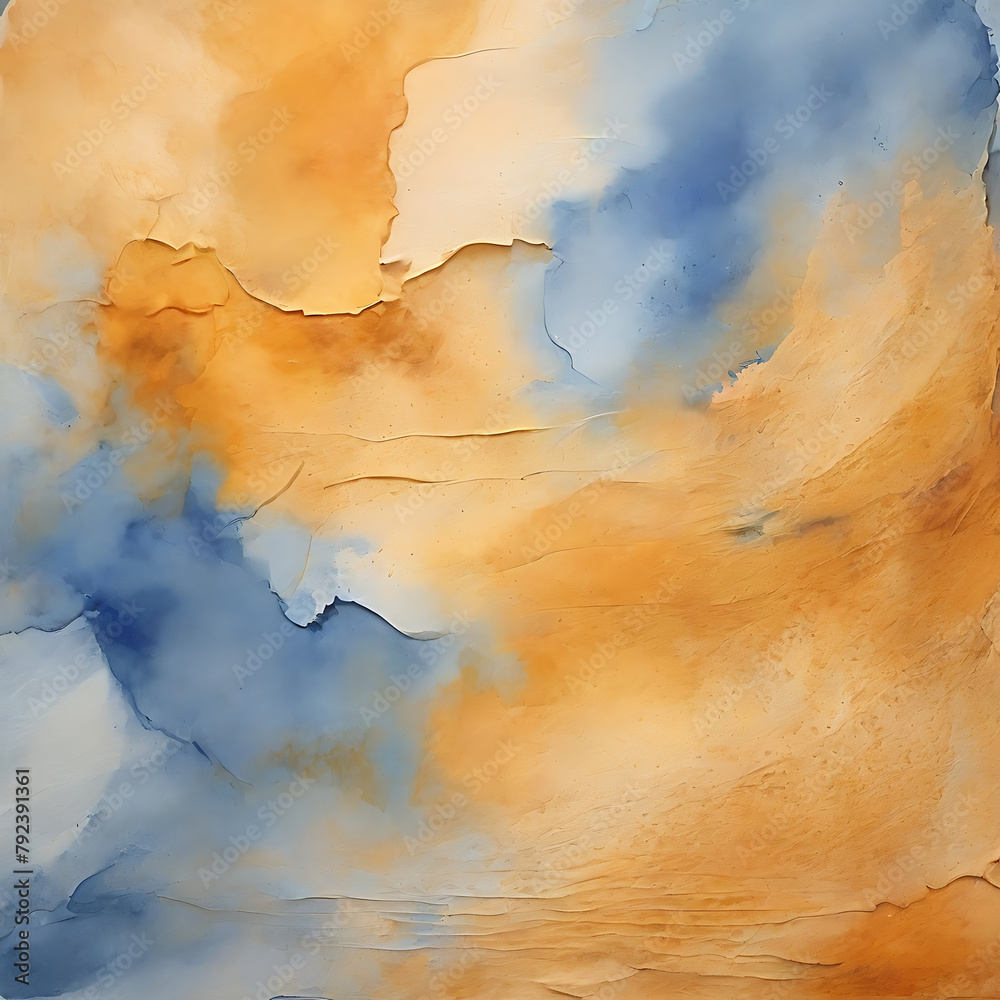 Abstract watercolour blue and yellow background