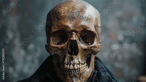 Portrait of a person with a skull photo