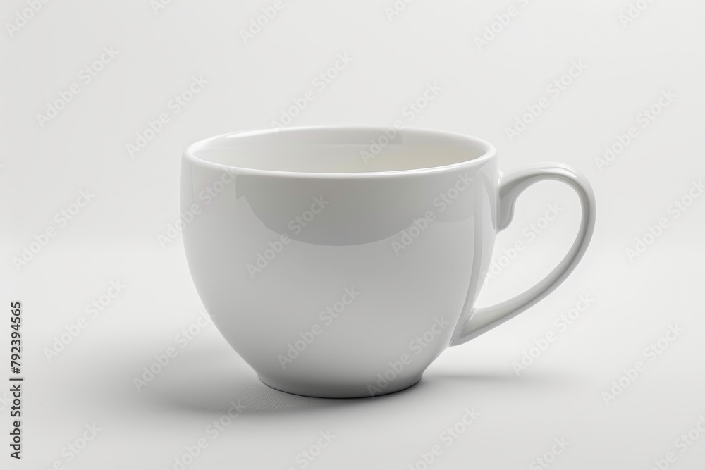 Minimal design for a white coffee cup on a gray background Long banner with copy space Minimal design for a white coffee cup on a gray background Long banner with copy space