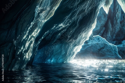 Iceberg in the ocean. 3d illustration. Fantasy world.