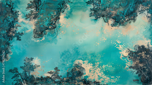 A Chinese painting with the theme of wetlands photo