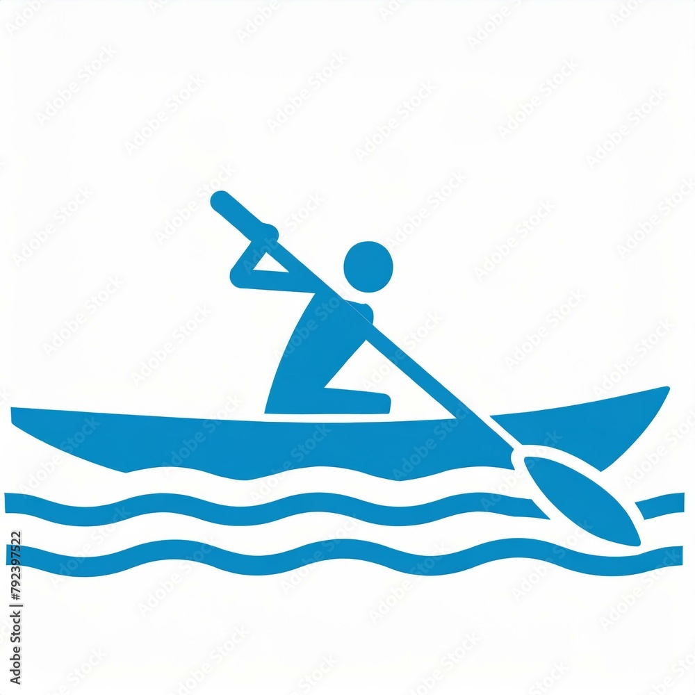 Silhouette of a person kayaking. 