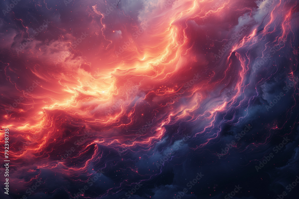 Colorful sky with clouds and stars sci-fi futuristic illustration wallpaper background Colorful sky with clouds and stars sci-fi futuristic illustration wallpaper background