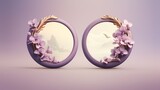 Closeup view of elegant hoop earrings featuring soft purple orchids, ideal for upscale jewelry advertising campaigns