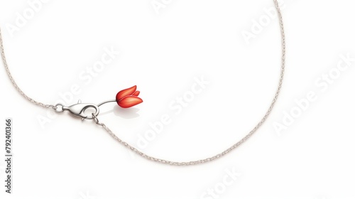 Bright red tulips enhance the charm of a shiny silver anklet, shown on a cheerful womans ankle, perfect for spring advertising