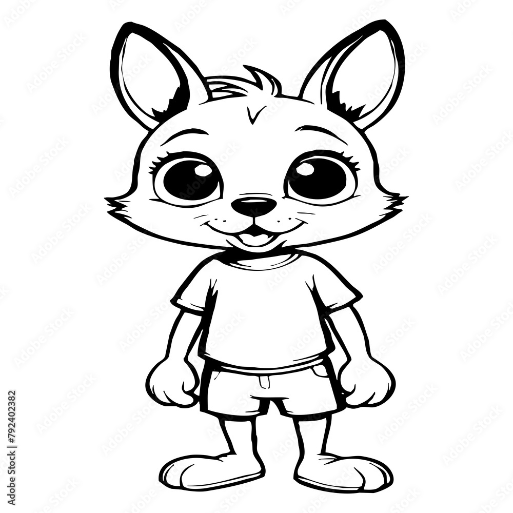 Black and white cartoon . Pattern for T-shirt, covers. Generated by Ai Black and white cartoon . Pattern for T-shirt, covers. Generated by Ai
