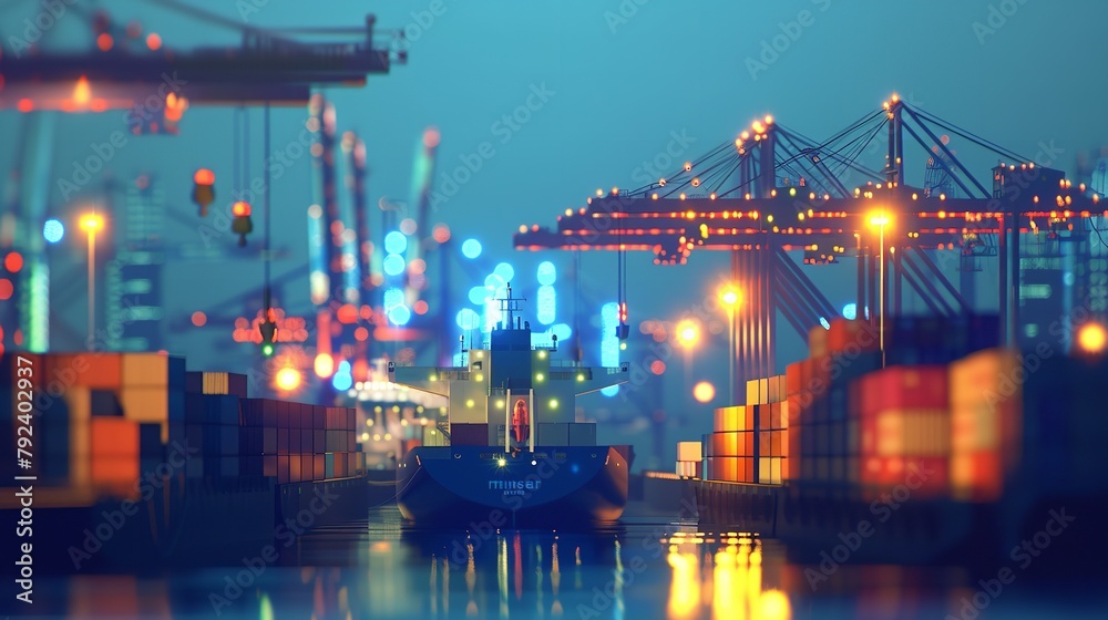 Digital Polygonal Cargo Sea Port: 3D Ship Port
Digital Polygonal Cargo Sea Port: 3D Ship Port