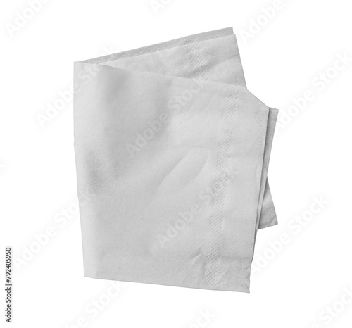 Blank white tissue paper isolated on transparent background. PNG file format