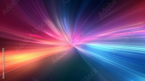 A colorful background with blurred light rays, creating an abstract and dynamic feel. The colors include vibrant blues, pinks, purples, reds, oranges, and yellows. For Design, Background, Cover, PPT