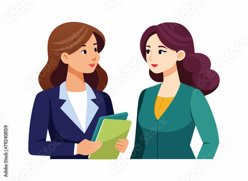 2 women business communication concept isolated