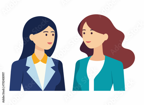 2 women business communication concept isolated