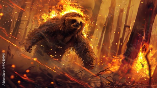 Sloth in Flame Forest