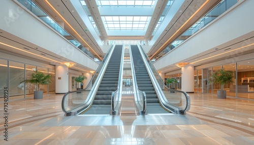 Obraz na płótnie The mall features two centrally located escalators