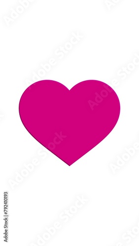 心臓の鼓動、ピンクのハートマークのループアニメーション縦長ビデオ photo