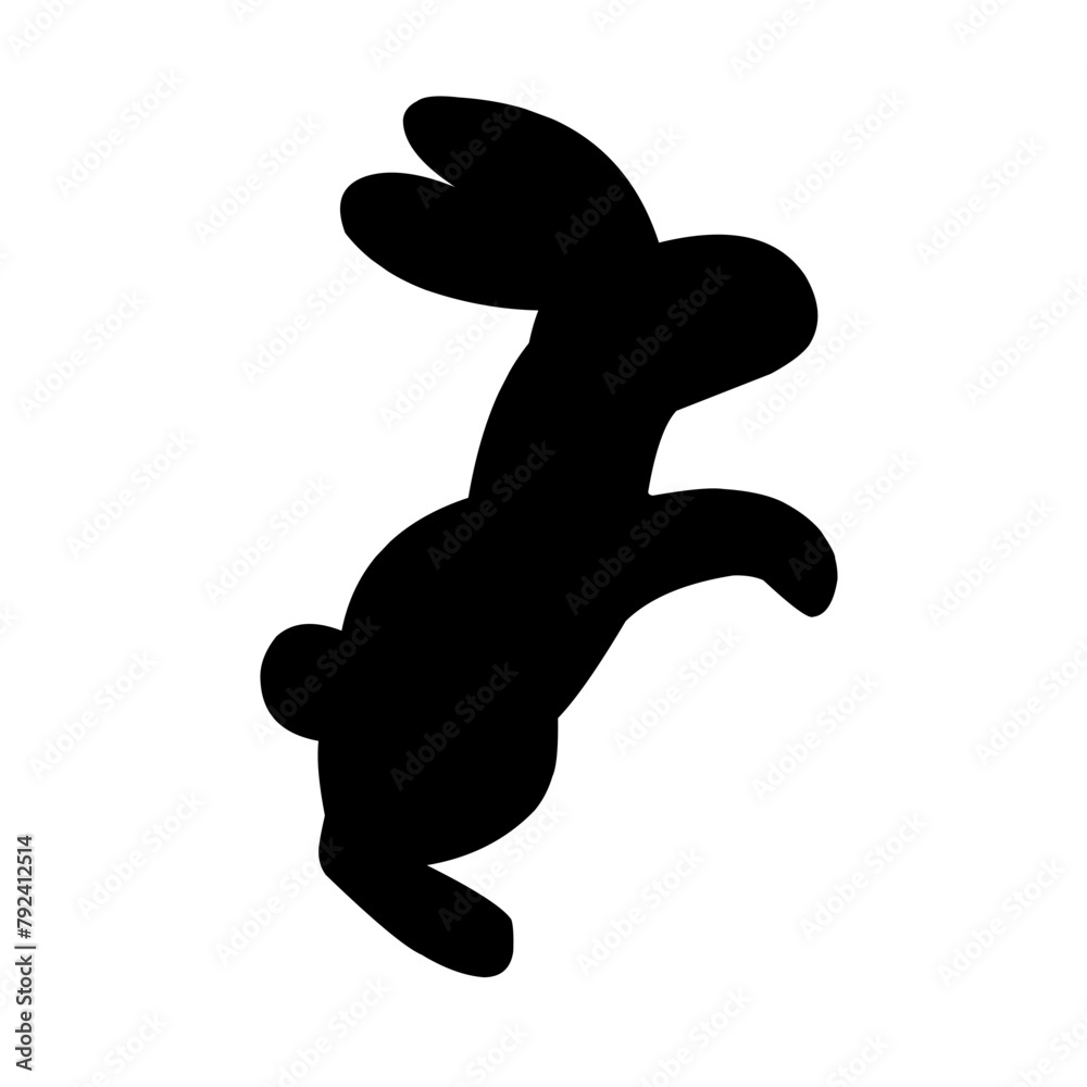 Silhouette illustration set of rabbits in various poses Silhouette illustration set of rabbits in various poses