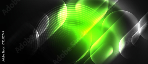 Visual effect lighting creates a neon glow on the terrestrial plant pattern, resembling an electric blue lens flare. This art piece is perfect for events by water