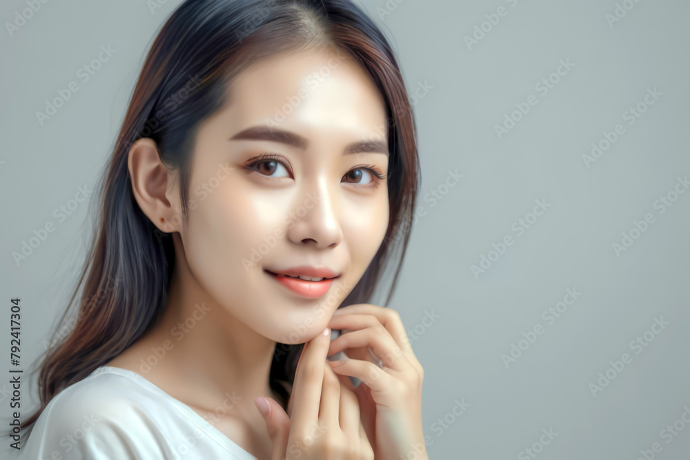 portrait of a asian woman with healthy skin and hair. portrait of a asian woman with healthy skin and hair.