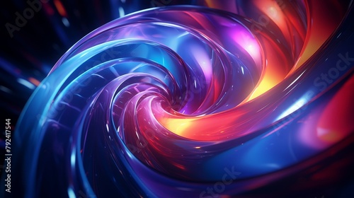 Blue and purple glowing spiral