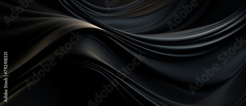 Black and grey silk or satin cloth with waves and shadows