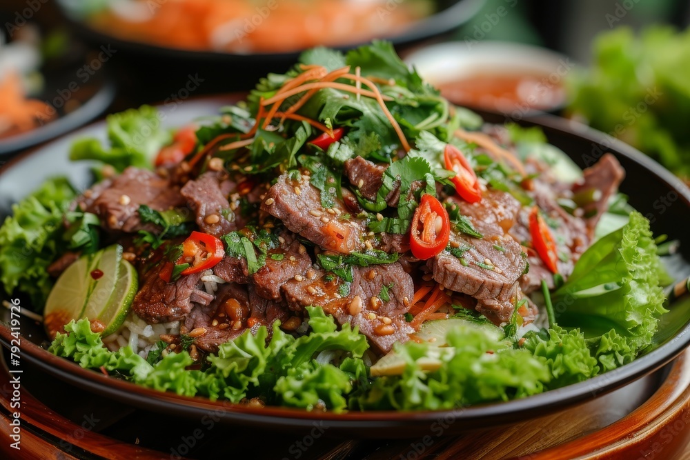 Thai style spicy salad with roasted beef Thai style spicy salad with roasted beef