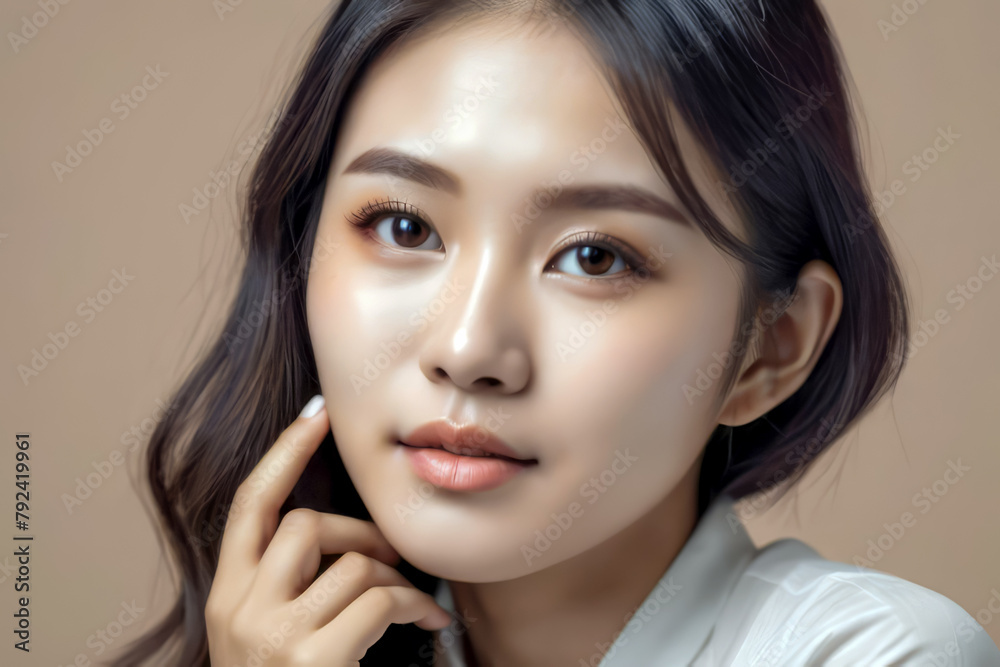 portrait of a woman with healthy skin and hair portrait of a woman with healthy skin and hair