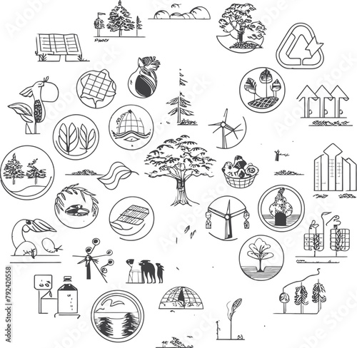 Global nature and environmental issues and solutions. AI generative.