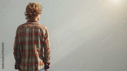 portrait of a young man walking back view transparent isolated on white stock image photo