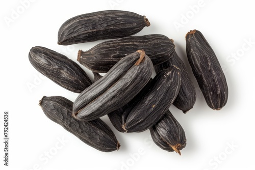 Wallpaper Mural Top view of Dipteryx odorata bean isolated on white background with full depth of field in a flat lay Torontodigital.ca