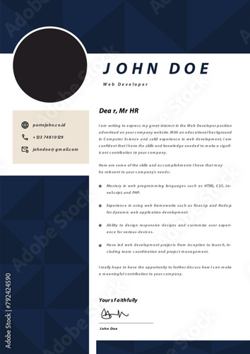 CV Resume Web Developer Template Design
