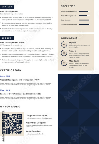 CV Resume Web Developer Template Design