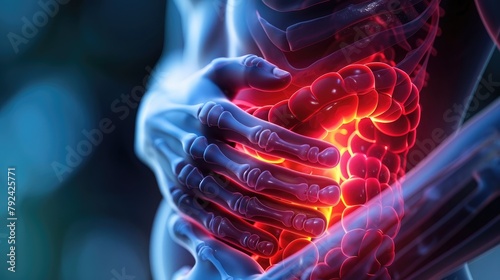 human stomach pain digestive problems d illustration stock image